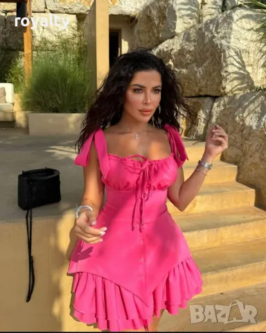 Стилна розова дамска рокля , снимка 5 - Рокли - 50413949