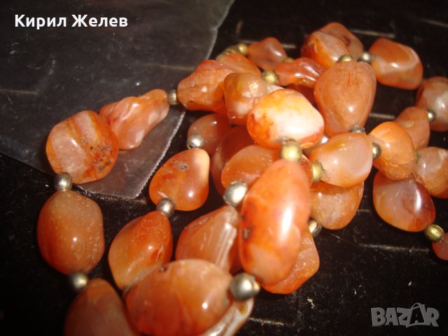 РЕТРО КОЛИЕ от НАТУРАЛЕН ХАЛЦЕДОН РЪЧНА ИЗРАБОТКА РАЗКОШНО 12725, снимка 4 - Колиета, медальони, синджири - 30625204