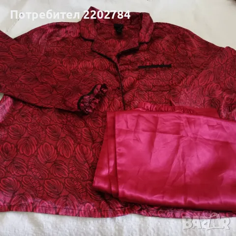 Дамски сатенени пижами, пижама 5ХЛ,6ХЛ, снимка 1