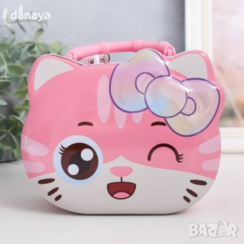 4001 Детска метална касичка Коте с катинар за заключване, снимка 8 - Други - 42134769