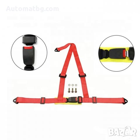 Предпазен колан Automat, 3 точков, Червен, снимка 2 - Аксесоари и консумативи - 33777590