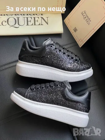 Alexander McQueen Дамски Черни Блестящи Маратонки👟Дамски Спортни Обувки С Брокат Код SEM-449, снимка 2 - Маратонки - 55871281