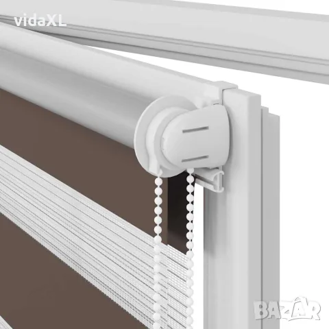 vidaXL Зебра щора 60,9x120 см Ширина на плата 56,7 см цвят кафе, снимка 9 - Щори - 56146371