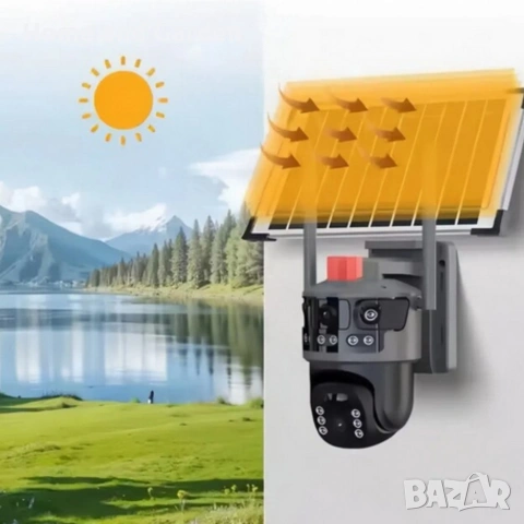 иСоларна Wi-fi камера с панорамен изглед, снимка 4 - Камери - 54026888