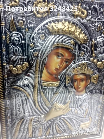 Икона голяма с обков , А модел  Пресвета Богородица майка с младенеца, снимка 1 - Икони - 35038077