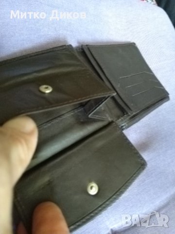 Немски портфейл 120х95мм естествена кожа /echt leder/ нов, снимка 6 - Портфейли, портмонета - 42418781