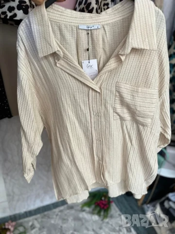 Красива риза капитониран памук Овърсайз  