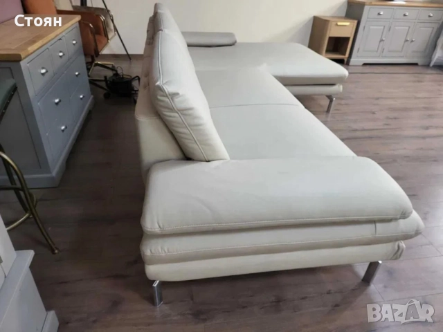 ПРОМОЦИЯ!!!Кремав кожен ъглов диван с ел. лежанка Dieter Knoll Arzona, снимка 10 - Дивани и мека мебел - 52830152