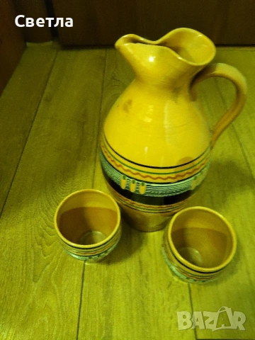 Кана с чаши, снимка 3 - Антикварни и старинни предмети - 53923270