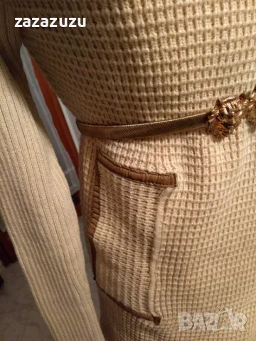 Дамска жилетка с яка от естествен косъм, цвят слонова кост, снимка 7 - Жилетки - 49713030