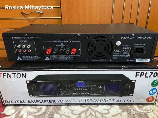 Усилвател FENTON 700 вата със BT и USB, снимка 4 - Ресийвъри, усилватели, смесителни пултове - 53052152