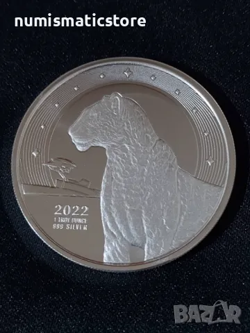 Гана 2022 - 5 седис – Леопард - 1 OZ , Сребърна монета, снимка 2 - Нумизматика и бонистика - 48620921