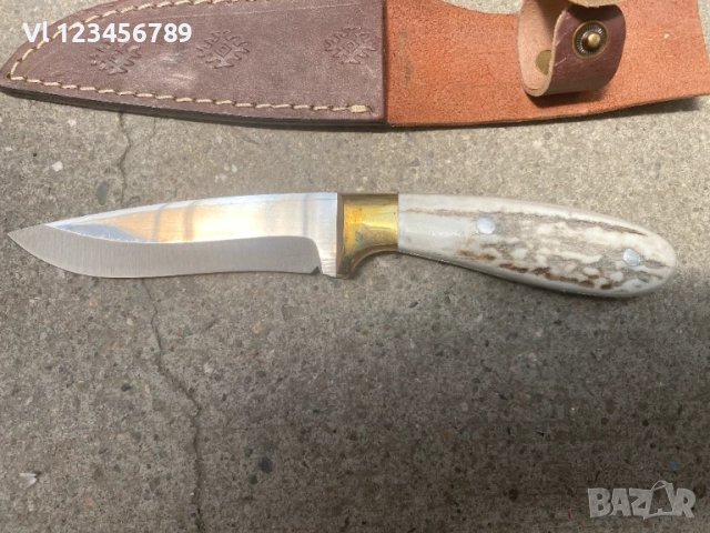 Стабилен, ръчно направен нож, чирени еленов рог 125 х 235 Турция, снимка 2 - Ножове - 50884567