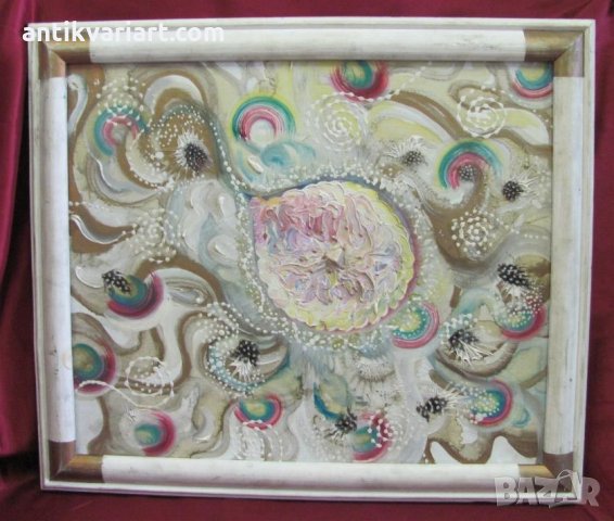 Стара Картина масло върху платно абстранция, снимка 13 - Картини - 31822423