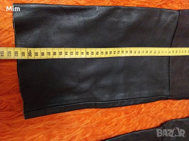 44 Черен кожен панталон/ моторджийски/от естествена кожа , снимка 10 - Панталони - 49341079