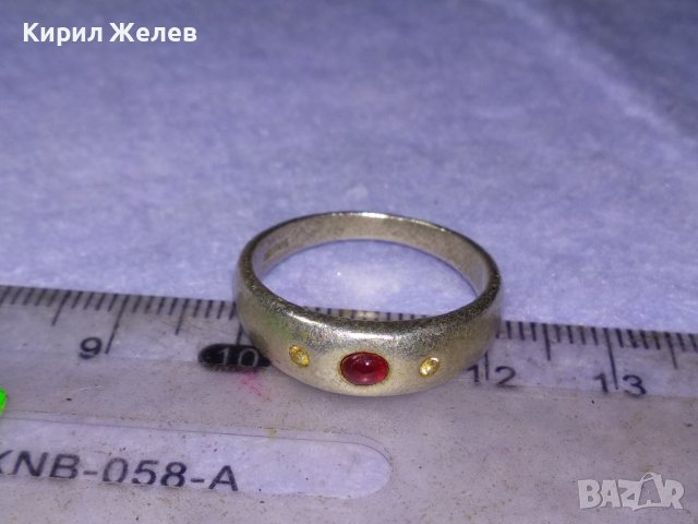 СКЪПОЦЕНЕН ВИНТИДЖ АРТ СРЕБЪРЕН СРЕБРО 925 HWH с ЮВЕЛИРНО ШЛИФОВАН РУБИН и 2 КАМЪКА ЖЪЛТ ТОПАЗ 40195, снимка 11 - Пръстени - 42646435