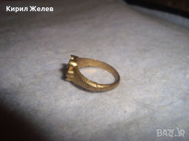 СТАР ПОЗЛАТЕН БРОНЗОВ ФЛОРАЛЕН РЕТРО ПРЪСТЕН МАЙСТОРСКА РЪЧНА ИЗРАБОТКА 27622, снимка 5 - Антикварни и старинни предмети - 37512707
