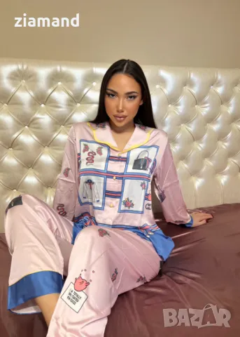 Комплект луксозна пижама сатен, снимка 3 - Пижами - 45709697