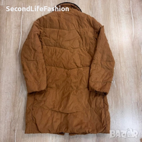 Дамско кафяво пухено яке Luhta, размер L, винтидж ватирано зимно палто, топло ретро, снимка 6 - Якета - 52859015