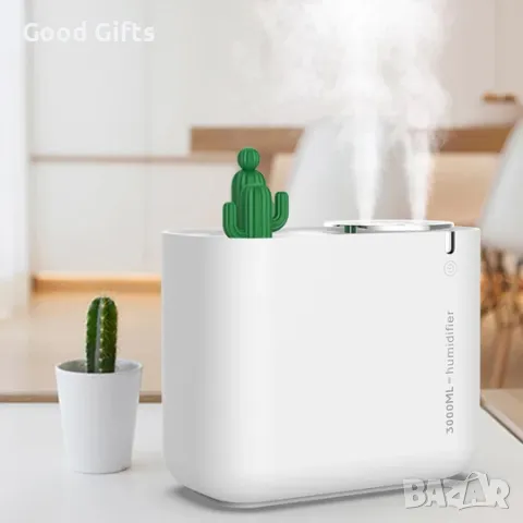 Ултразвуков овлажнител за въздух, Арома дифузер за етерични масла, 3000ml - Cactus, снимка 3 - Други стоки за дома - 48039188