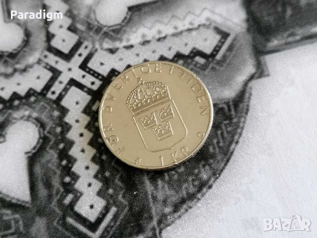 Монета - Швеция - 1 крона | 1990г.