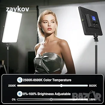 LED видео светлина Obeamiu, светлина за камера с акумулаторна батерия 4000mAh, захранване с USB, снимка 3 - Друга електроника - 54151996