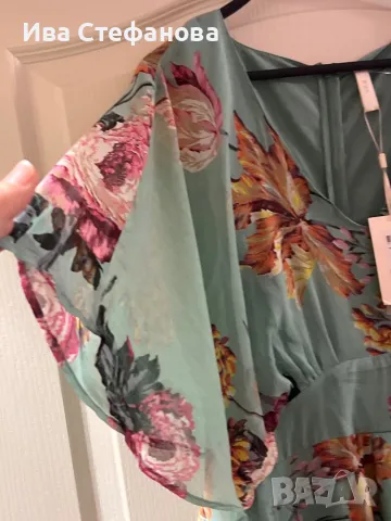 Нова етикета дълга елегантна разкошна ефирна рокля флорален принт цветя , снимка 6 - Рокли - 49855208