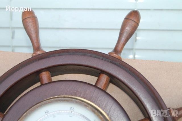 Барометър с корпус от дърво, снимка 2 - Декорация за дома - 52539798