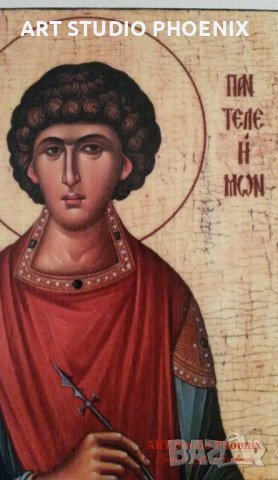 Икона на Свети Пантелеймон icona Sveti Panteleimon, снимка 2 - Икони - 13472898