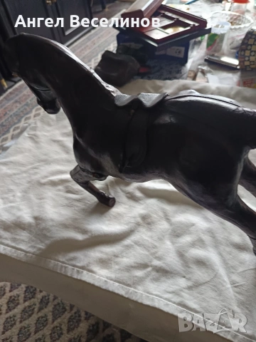 стара фигура кон - кожена, снимка 4 - Антикварни и старинни предмети - 54060150