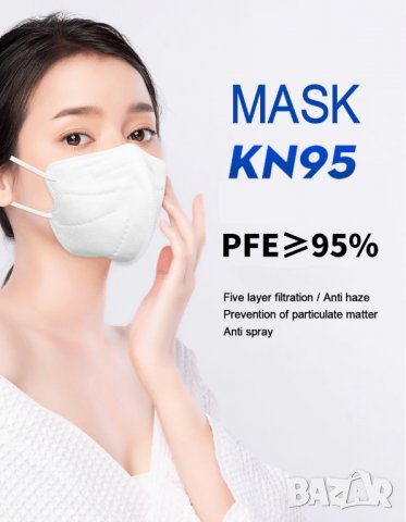 10 бр. Многослойна филтърни маски KN95 Прахоустойчива антивирусна дишаща маска за лице, снимка 1 - Други - 30720139