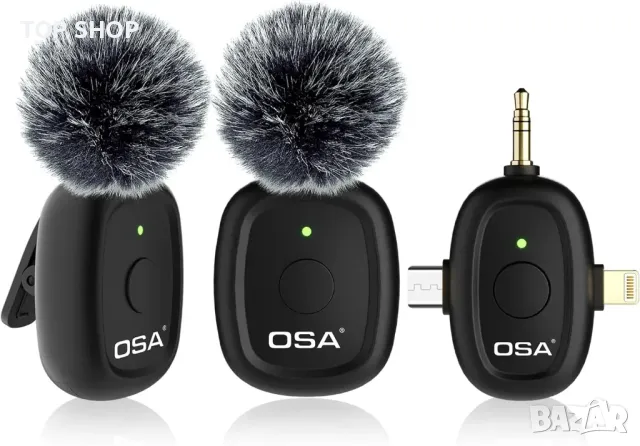 Мини безжичен петличен микрофон OSA за камера и компютър, време за работа до 9 часа