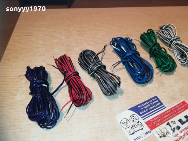 кабели за тонколони 6бр х 5 метра-внос швеция 1011201859, снимка 4 - Тонколони - 30743333