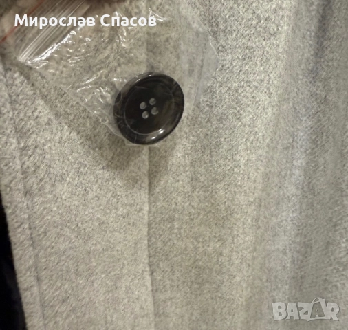 Мъжко палто Zara - светлосиво, елегантен модел. Размер S, снимка 3 - Палта - 52401024