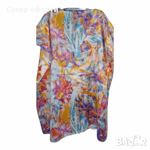 Лятна плажна туника от коприна, с артистични и морски десени, снимка 8 - Туники - 49903560