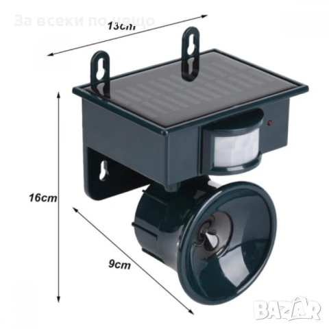 Ултразвуков соларен птицегон гони мишки кучета диви животни гълъби мощ, снимка 7 - Друга електроника - 51108545