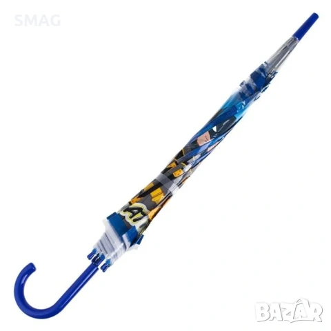 Детски прозрачен син чадър Batman автоматичен 81см_1242382, снимка 3 - Чадъри - 54298528