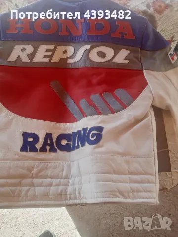 Спортно моторно кожено детско яке на Хонда, снимка 2 - Детски якета и елеци - 50323609