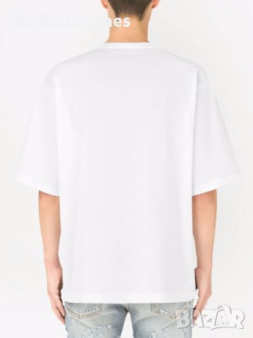 D&G Dolce and Gabbana Barcode Embroidered Logo Oversized Мъжка Тениска size 44 (M / L) и 48 (XL), снимка 3 - Тениски - 37840875