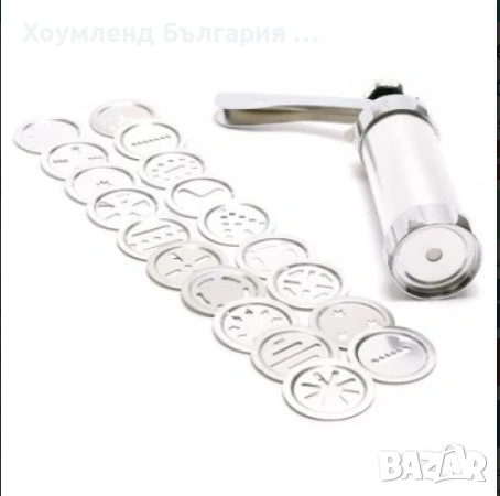 Метален шприц с формички за коледни сладки 2в1, снимка 3 - Форми - 54331047
