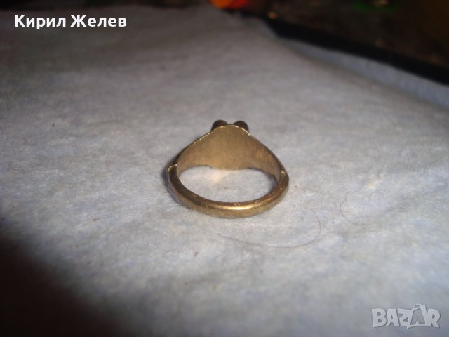 СТАР ПОЗЛАТЕН БРОНЗОВ ФЛОРАЛЕН РЕТРО ПРЪСТЕН МАЙСТОРСКА РЪЧНА ИЗРАБОТКА 27622, снимка 6 - Антикварни и старинни предмети - 37512707