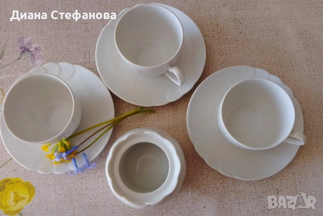 Чаши и захарничка  Seltmann Weiden, снимка 4 - Сервизи - 53955284