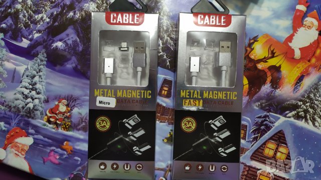 Магнитен кабел micro, type-c usb data cable , снимка 1 - USB кабели - 31272323
