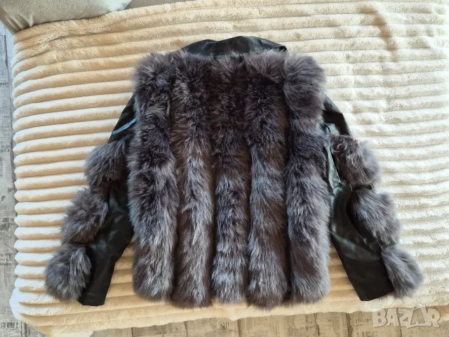 кожено яке с косъм, снимка 2 - Якета - 56414998