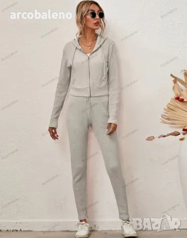 Ежедневен дамски комплект от две части с качулка, 9цвята , снимка 7 - Комплекти - 47453110