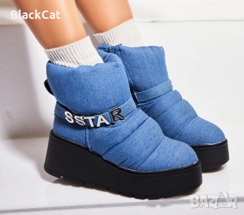 Дънкови Боти, снимка 3 - Дамски боти - 52416419