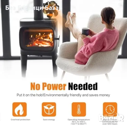 Нов Енергоспестяващ Вентилатор за Печка на дърва камина Тих Ефективен, снимка 4 - Отоплителни печки - 48876029