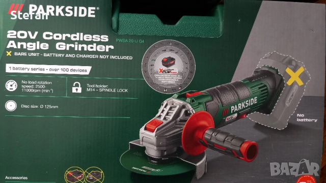 Акумулаторен Ъглошлаф PARKSIDE, снимка 2 - Винтоверти - 52933245