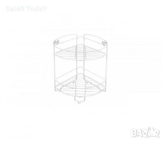 Ъглова етажерка за баня, 2 нива, 12x50 cм