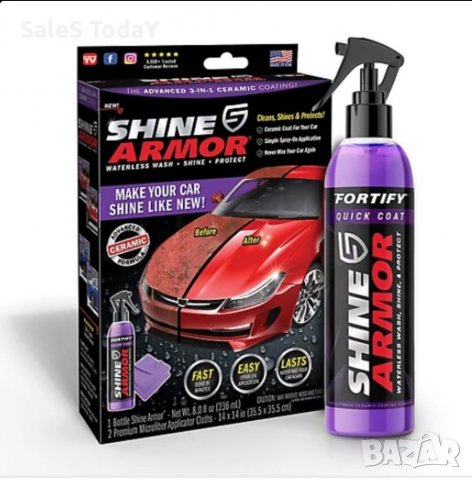 Спрей за почистване и полиране на автомобил, керамично безводно покритие  